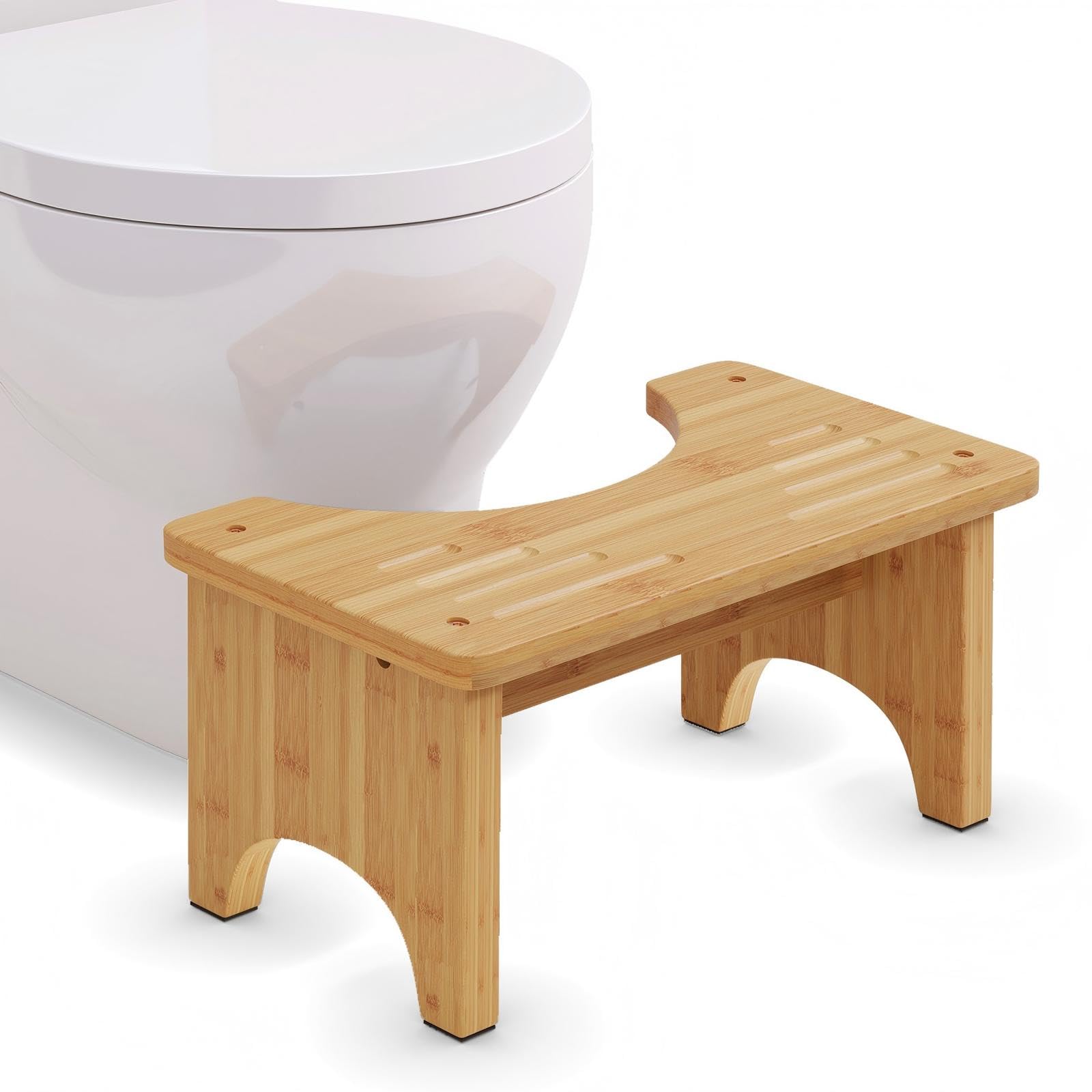 Amazon.com: 9 Inch Toilet Stool for Adults, Natural Bamboo Wood